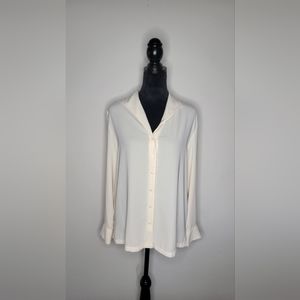 Gayla Bentley Off-white Button-down Flowy Blouse L